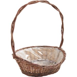 Photo FCO4950P : Unpeeled split willow flower basket with handle