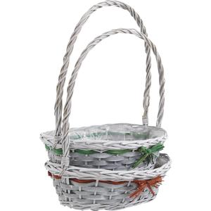 Photo FCO5120P : Half willow and wood fruit basket with handle