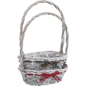 Photo FCO5140P : Half willow and wood fruit basket with handle