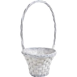 Photo FCO5170P : Half willow and wood basket with handle