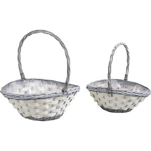 Photo FCO518SP : Half willow and wood baskets with handle