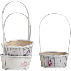 Photo FCO5210P : Wooden flower basket with handle