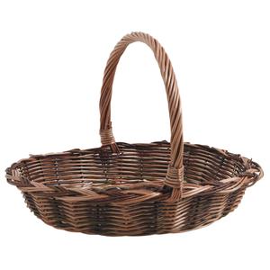 Photo FCO5451 : Buff and unpeeled willow basket with handle