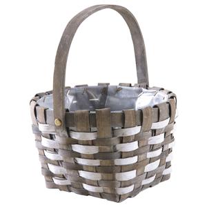 Photo FCO5480P : Whitewashed paper rope and wooden basket