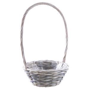 Photo FCO5490P : Whitewashed half willow and wooden basket