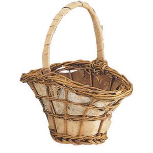 Photo FCP1610 : Unpeeled willow and birch wood basket with handle