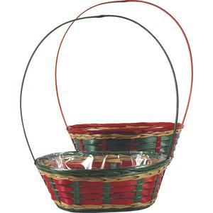 Photo FNO1440P : Bamboo christmas basket with handle