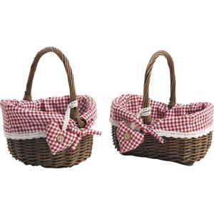 Photo FPA1550C : Petit panier en osier doublure vichy