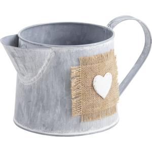 Photo GBR1160 : Broc en zinc blanchi motif coeur