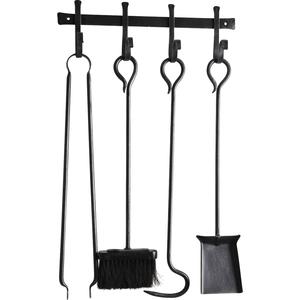 Photo GCH163S : Wall set of 4 fireplace tools