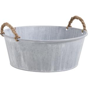 Photo GCO2370 : Zinc basket with rope handles