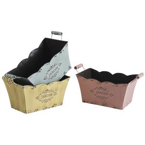 Photo GCO3120 : Rectangular vintage metal basket Jardin