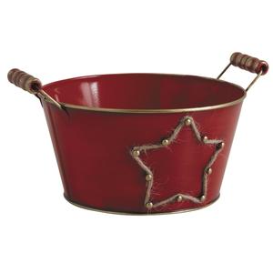 Photo GCO3170 : Round red lacquered metal basket