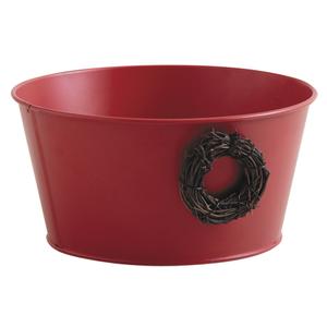 Photo GCO3340 : Round red lacquered metal basket