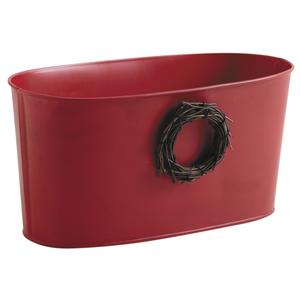 Photo GCO3350 : Oval red lacquered metal basket