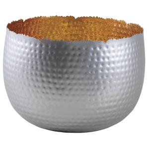 Photo GCO3420 : Tin finish metal basket with gold color inside