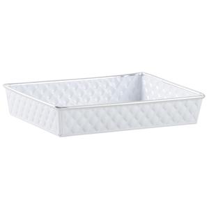 Photo GCO3530 : Rectangular white lacquered metal basket