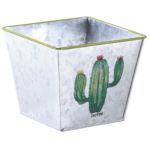 Photo GCO3610 : Square metal basket with cactus design