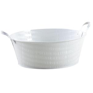 Photo GCO3670 : White lacquered metal basket with handles