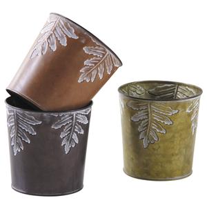 Photo GCP2070 : Patinated metal flower pot cover in 3 assorted colors