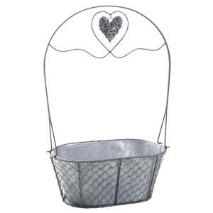 Photo GJA1640 : Galvanized metal basket with heart