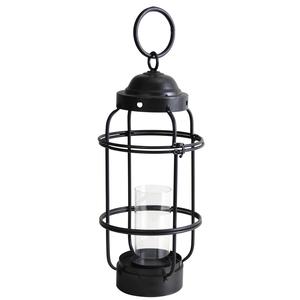 Photo GLA1200V : Black metal and glass lantern