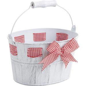 Photo GPA1280 : Metal basket with handle and ribbon