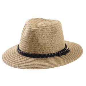Photo JCH1650 : Synthetic straw and simili leather man hat