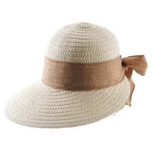 Photo JCH1670 : Synthetic straw woman hat with brown knot