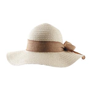 Photo JCH1700 : Synthetic straw floppy hat with brown knot