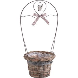 Photo JCP3501P : Natural willow basket with metal handle