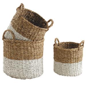 Photo JCP364S : Natural and white seagrass pot covers