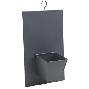 Photo JHO1470 : Taupe grey lacquered metal wall flower basket