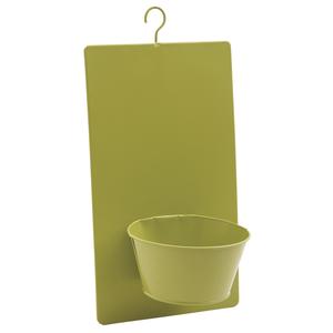 Photo JHO1480 : Anis green lacquered metal wall flower basket