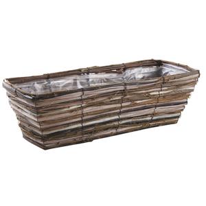 Photo JJA2052P : Rectangular planter in half willow, wild rattan and wood