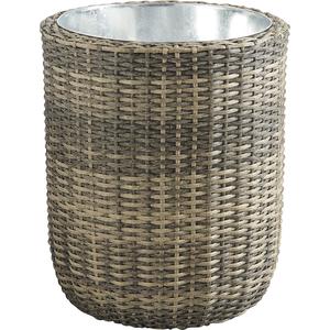 Photo JVA137S : Rattan and zinc flower vases