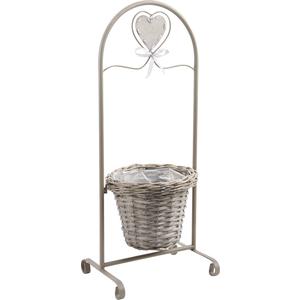 Photo JVA1440P : Metal stand with split willow basket