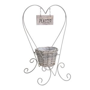 Photo JVA1480P : Metal heart with willow basket