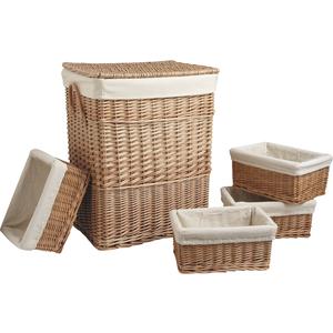 Photo KLI224SC : Willow laundry basket + 4 baskets