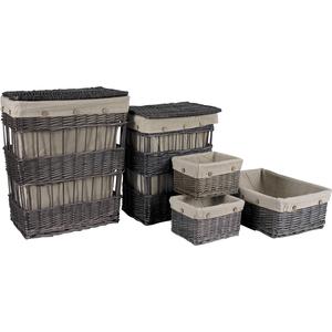 Photo KLI240SJ : 2 willow laundry baskets + 3 willow baskets