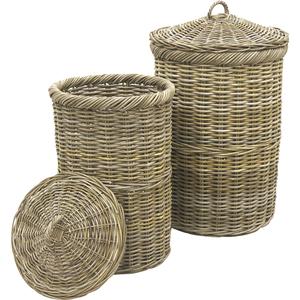 Photo KLI257S : Grey pulut rattan laundry baskets