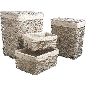 Photo KLI280SC : 2 willow laundry baskets + 2 willow baskets