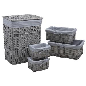 Photo KLI322SC : Laundry basket + 4 split willow baskets
