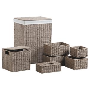 Photo KLI332SC : Paper rope laundry basket with storage baskets