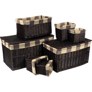 Photo KMA166SC : 2 chests with 5 willow storage baskets