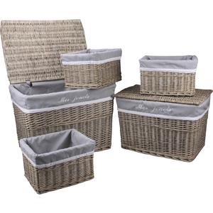 Photo KMA188SC : 2 chests with 3 willow storage baskets