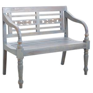 Photo MBC1300 : Antique blue wood garden bench