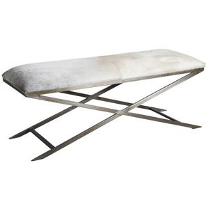 Photo MBC1340C : Steel and cow skin bench