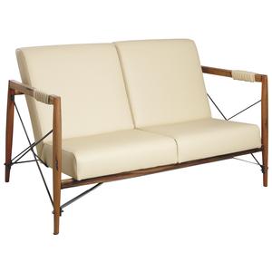 Photo MCA1360C : Solid suar wood and metal sofa Alice