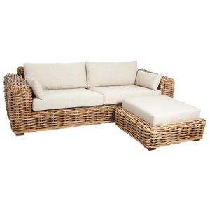 Photo MCA1380C : Rattan sofa with stool